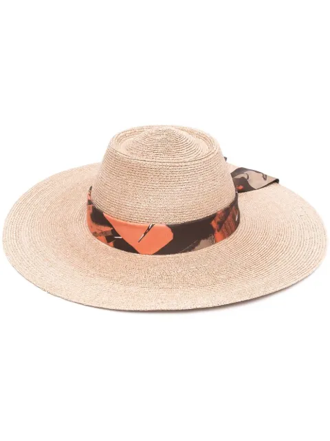 Ferragamo ribbon-tie straw hat