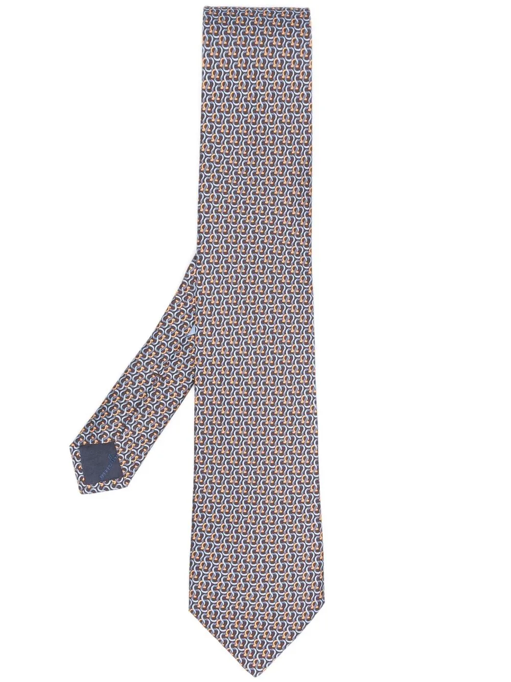 

Salvatore Ferragamo corbata de seda con motivo Gancini en jacquard - Azul