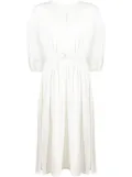 Moncler belted cotton midi dress - White