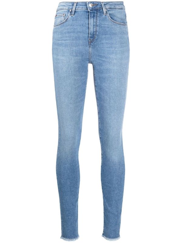 Buy Tommy Hilfiger women skinny fit allover print belt loop pants white  blue Online
