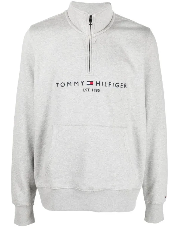 Tommy Hilfiger Icon Crest Women's Quarter Zip Sweatshirt Gray