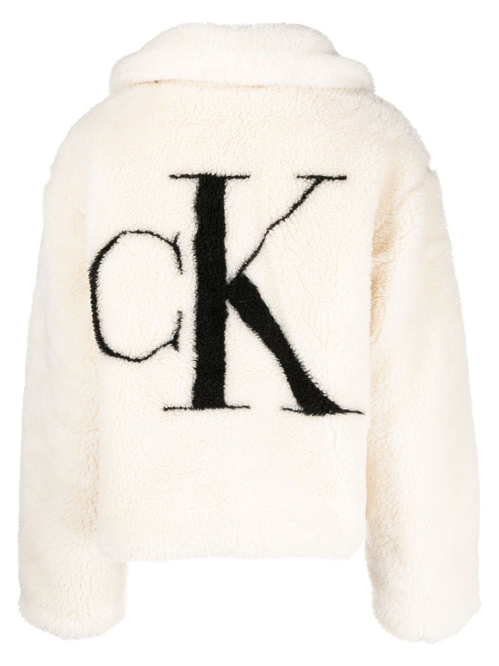 Calvin Klein Jeans logo-print Sherpa Jacket - Farfetch