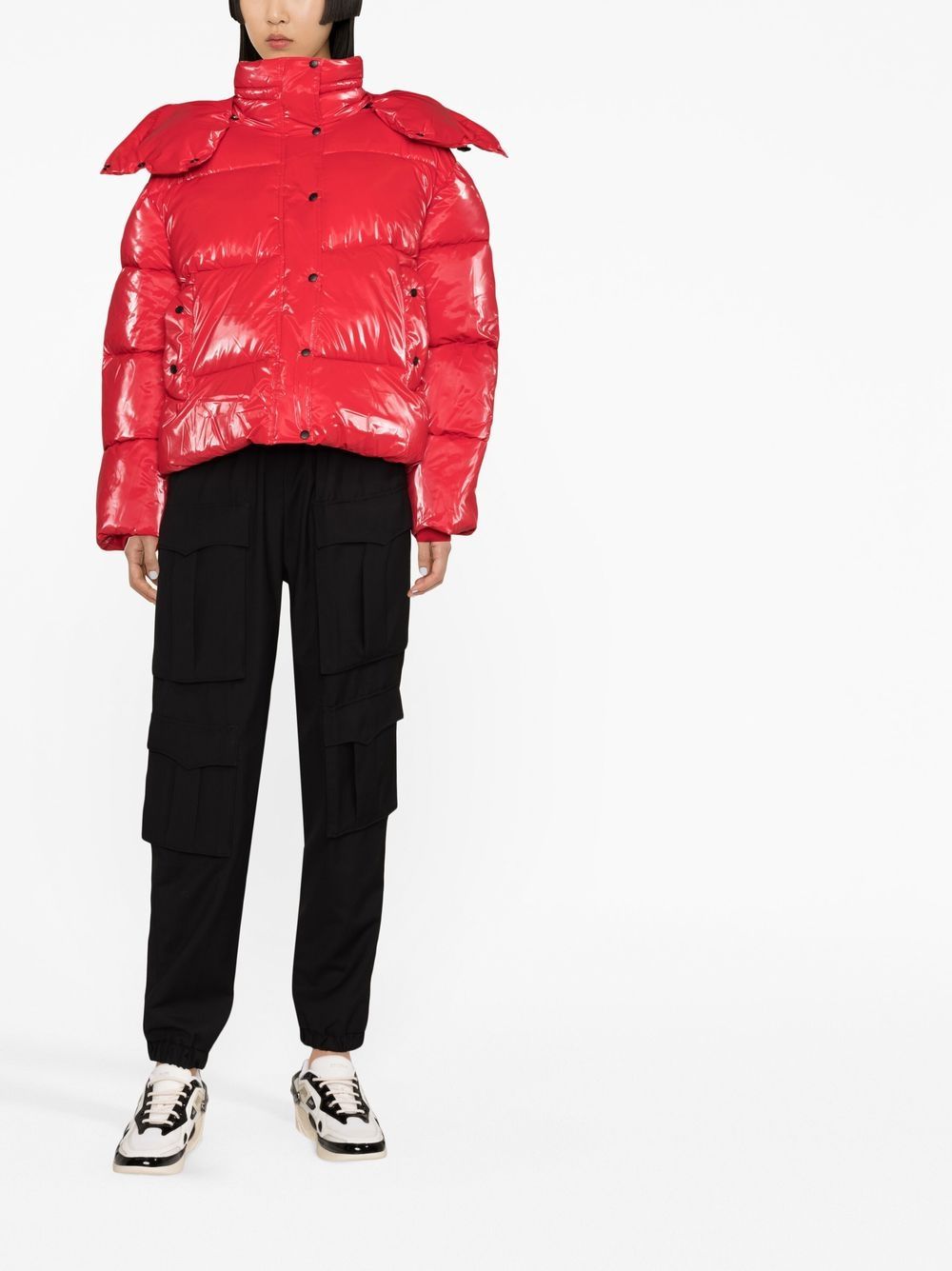 Shop Calvin Klein Jeans Est.1978 Hooded Puffer Coat In Red
