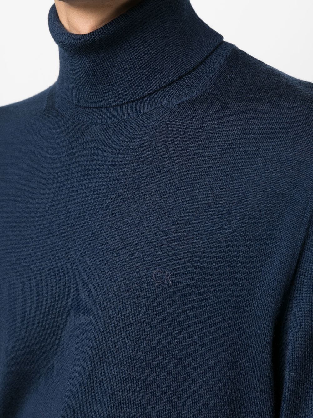 Shop Calvin Klein Superior Logo-embroidered Jumper In Blue