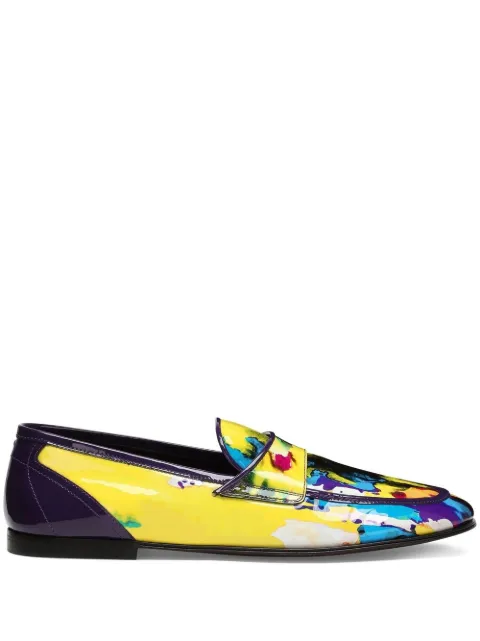 Dolce & Gabbana tie-dye paint-print loafers
