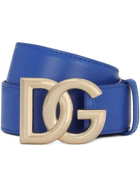 Dolce & Gabbana Cinto de couro com logo DG
