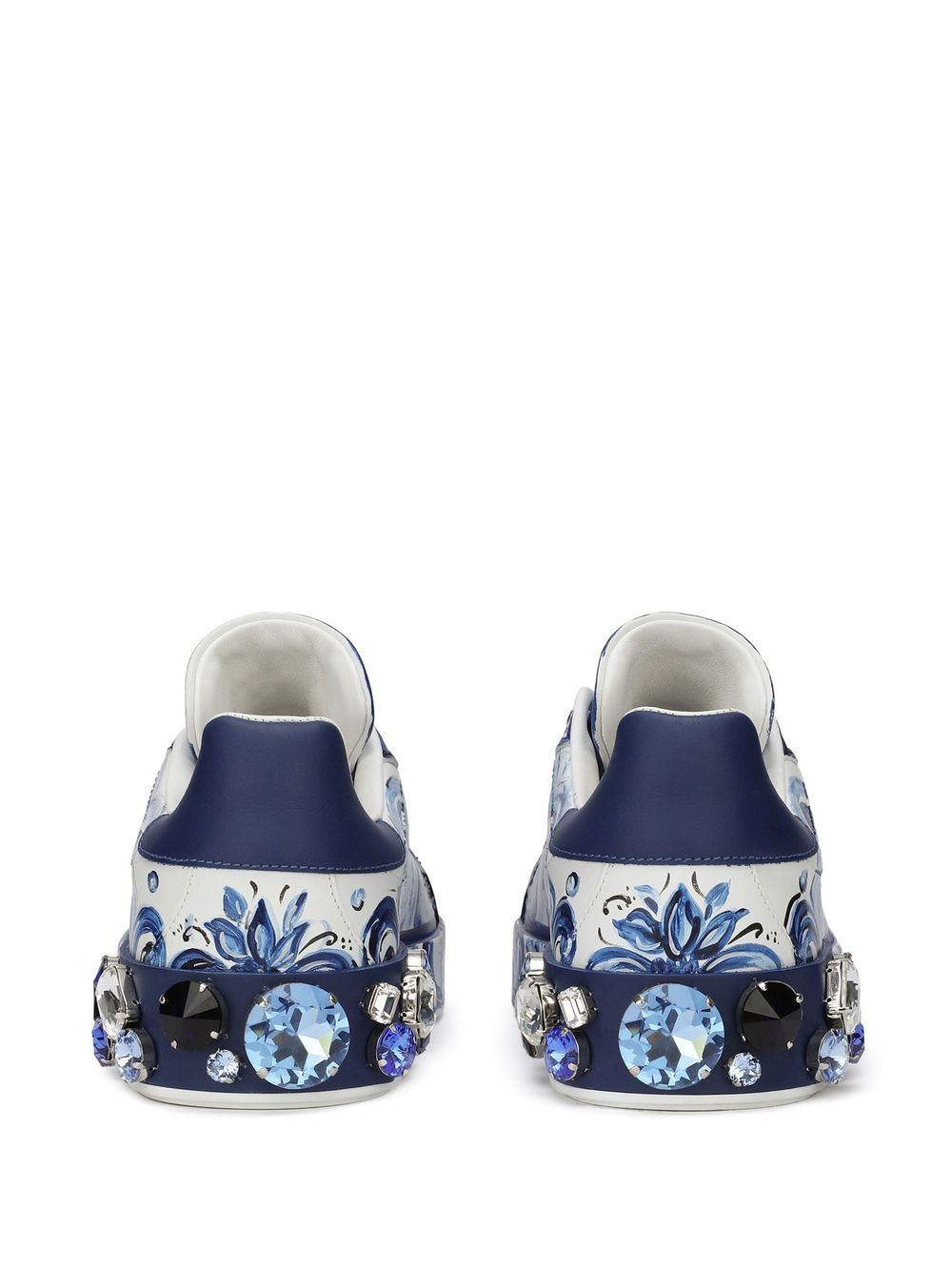 Portofino Majolica-print leather sneakers