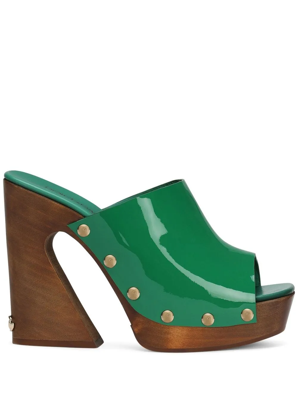 

Dolce & Gabbana Brigitte stud-detail heeled clogs - Green