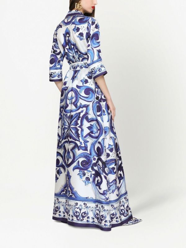 Dolce & Gabbana Majolica-print Twill Shirt Dress - Farfetch