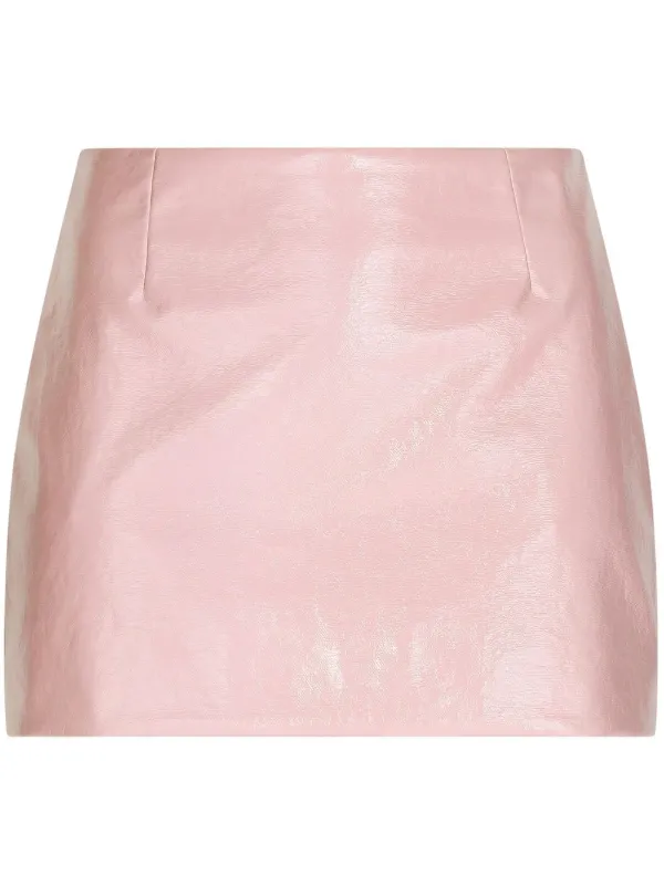 Light pink leather outlet mini skirt