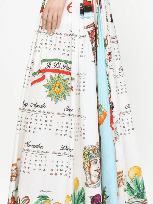 Dolce & Gabbana calendar-print Maxi Skirt - Farfetch