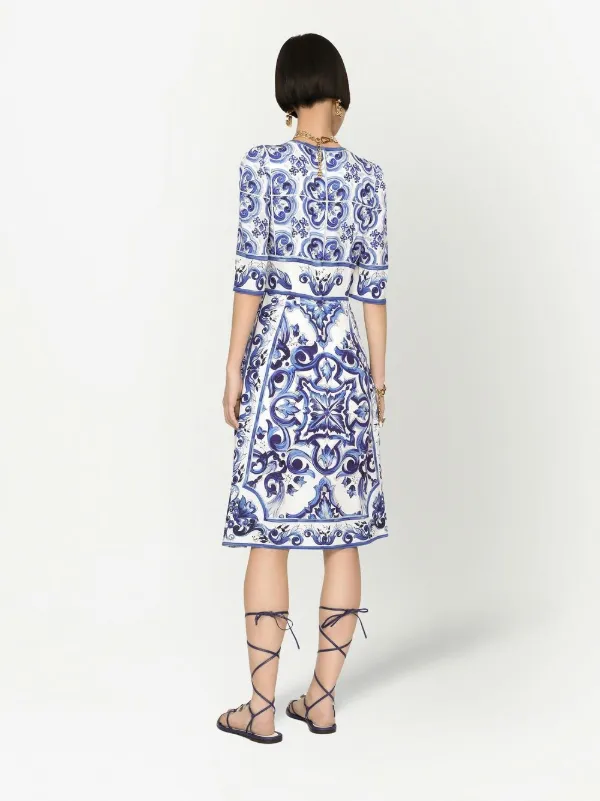 Dolce & Gabbana Majolica-print Midi Dress - Farfetch