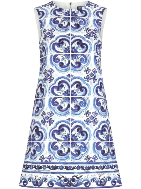 Dolce & Gabbana Majolica-print brocade minidress