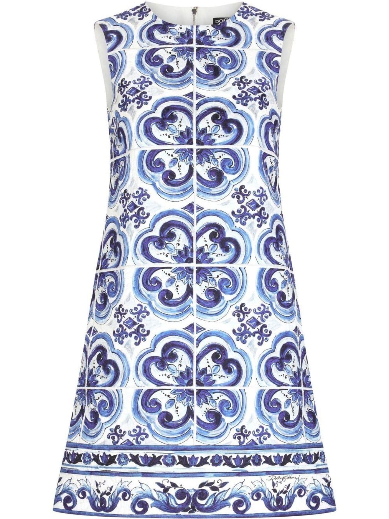 Dolce & Gabbana Majolica-print shift mini dress blue | MODES