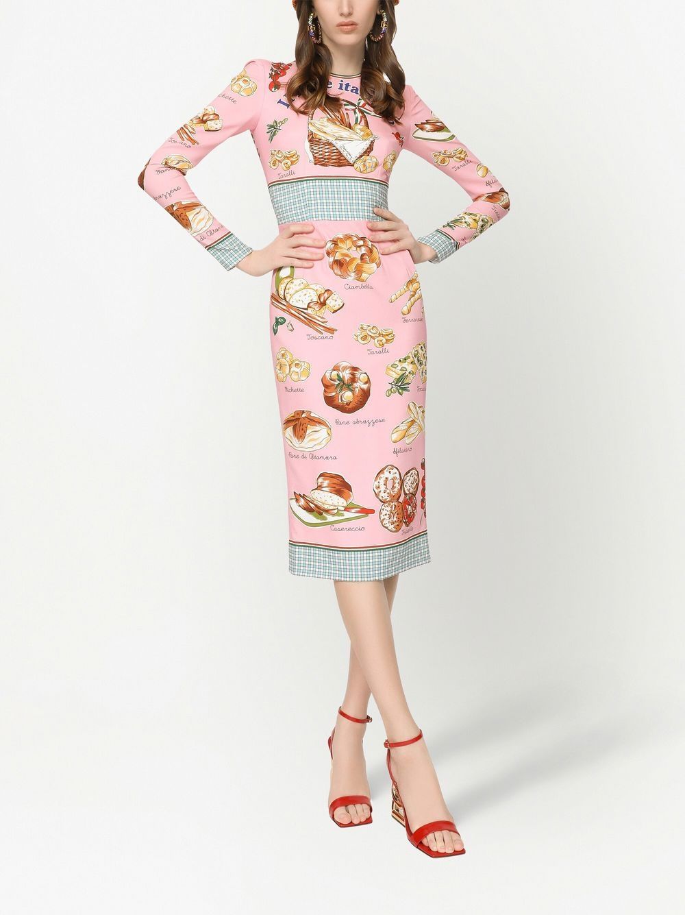 Dolce & Gabbana Midi-jurk met grafische print - Roze