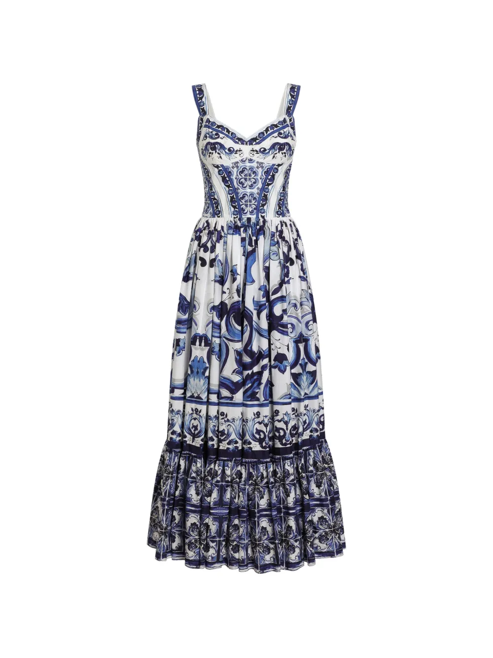 Dolce & Gabbana Majolica-print Bustier Maxi Dress | Blue | FARFETCH