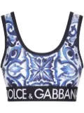 Dolce & Gabbana Majolica-print cropped top - Blue
