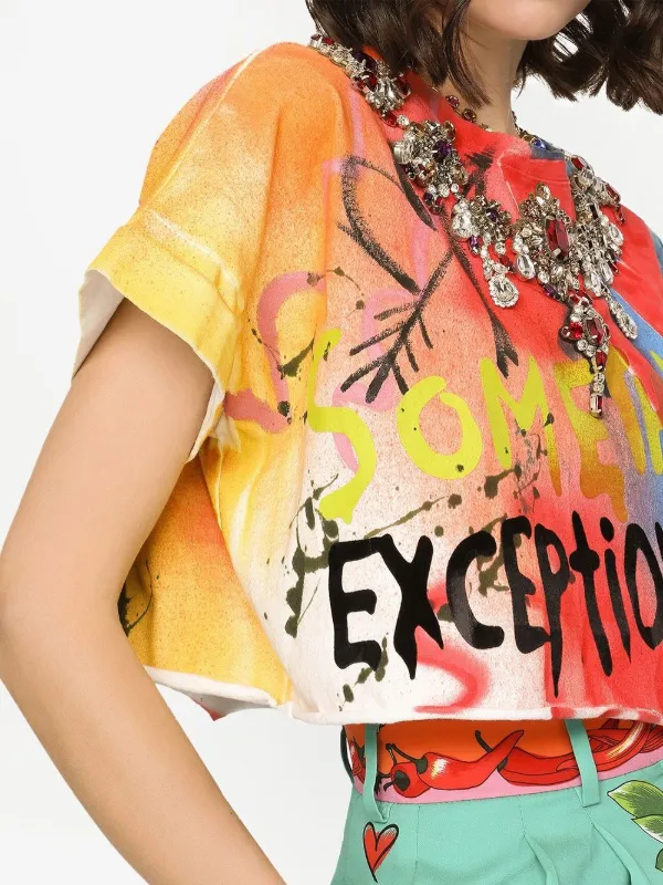 ☆Dolce&Gabbana☆Sale! クリスタルロゴコットンスリムTシャツ♪ Dolce & Gabbana crystal-embellished T-shirt | Red | FARFETCH