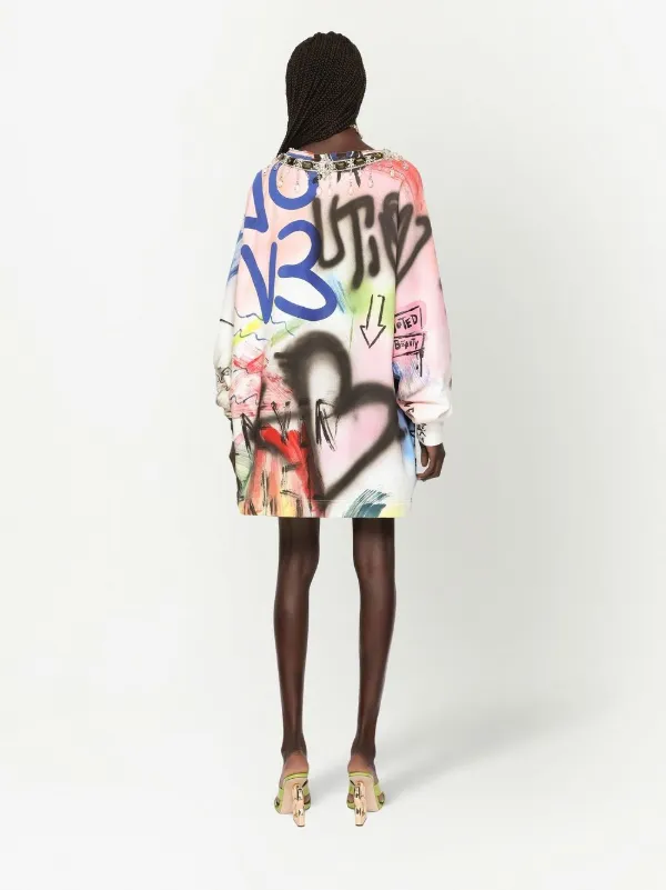 Dolce & Gabbana GRAFFITI パーカー ○関送無料○ Oversized shirt with graffiti print DOLCE & GABBANA