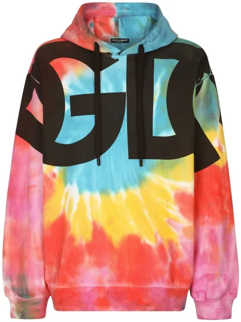 Dolce & Gabbana tie-dye logo-print hoodie