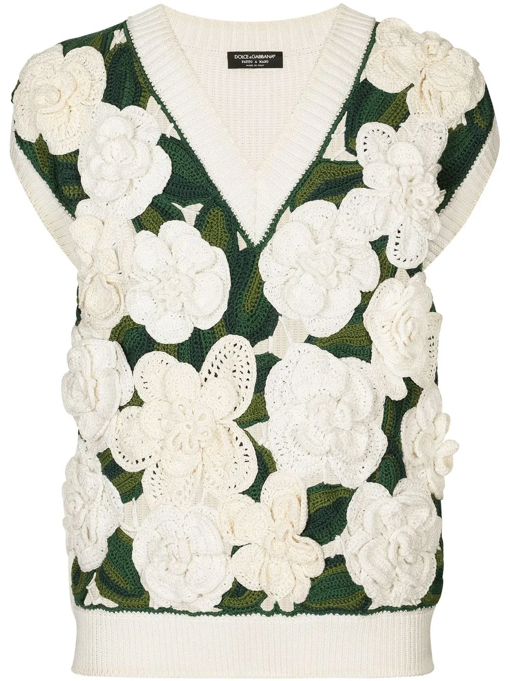 

Dolce & Gabbana crochet flower sweater vest - White