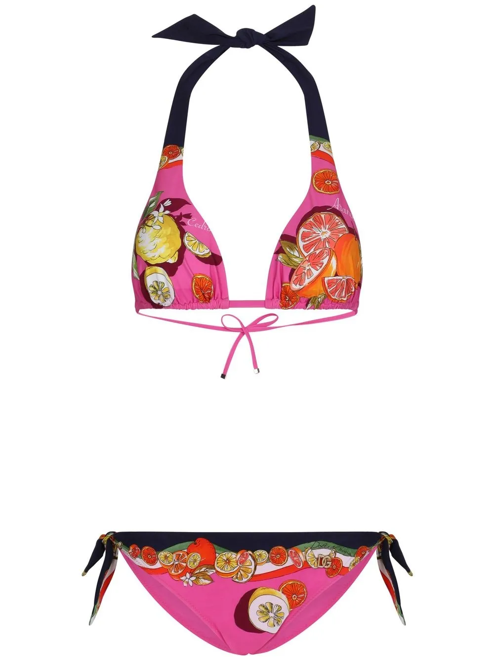 

Dolce & Gabbana bikini de triángulo con fruta estampada - Rosado