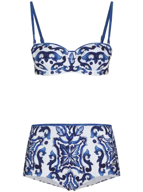 Dolce & Gabbana Majolica-print high-waist Bikini - Farfetch