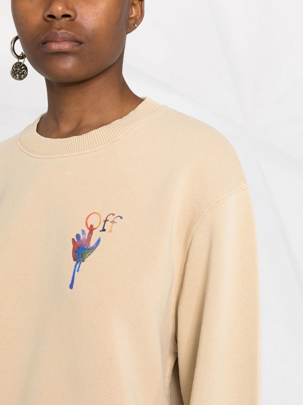 Off-White Draining Man logo-embroidered cotton sweatshirt Women