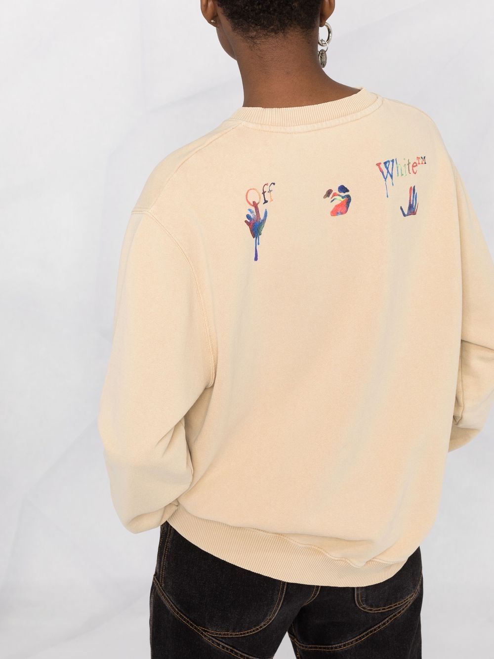 Off-White Draining Man logo-embroidered cotton sweatshirt Women