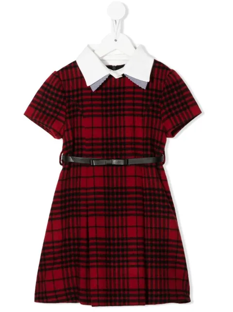 Lapin House tartan-check shift dress