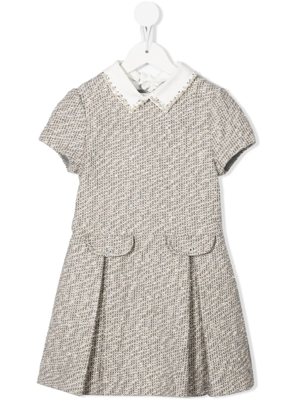 

Lapin House vestido camisero con pliegues - Gris