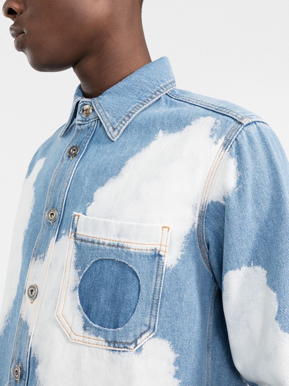 Off-White cloud-print Distressed Denim Jacket - Farfetch