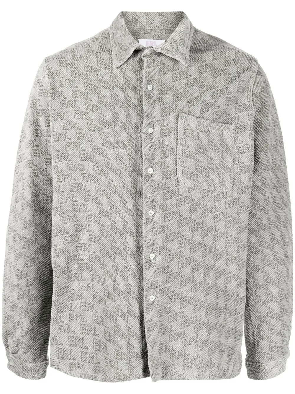 

ERL logo-print long-sleeve shirt - Grey