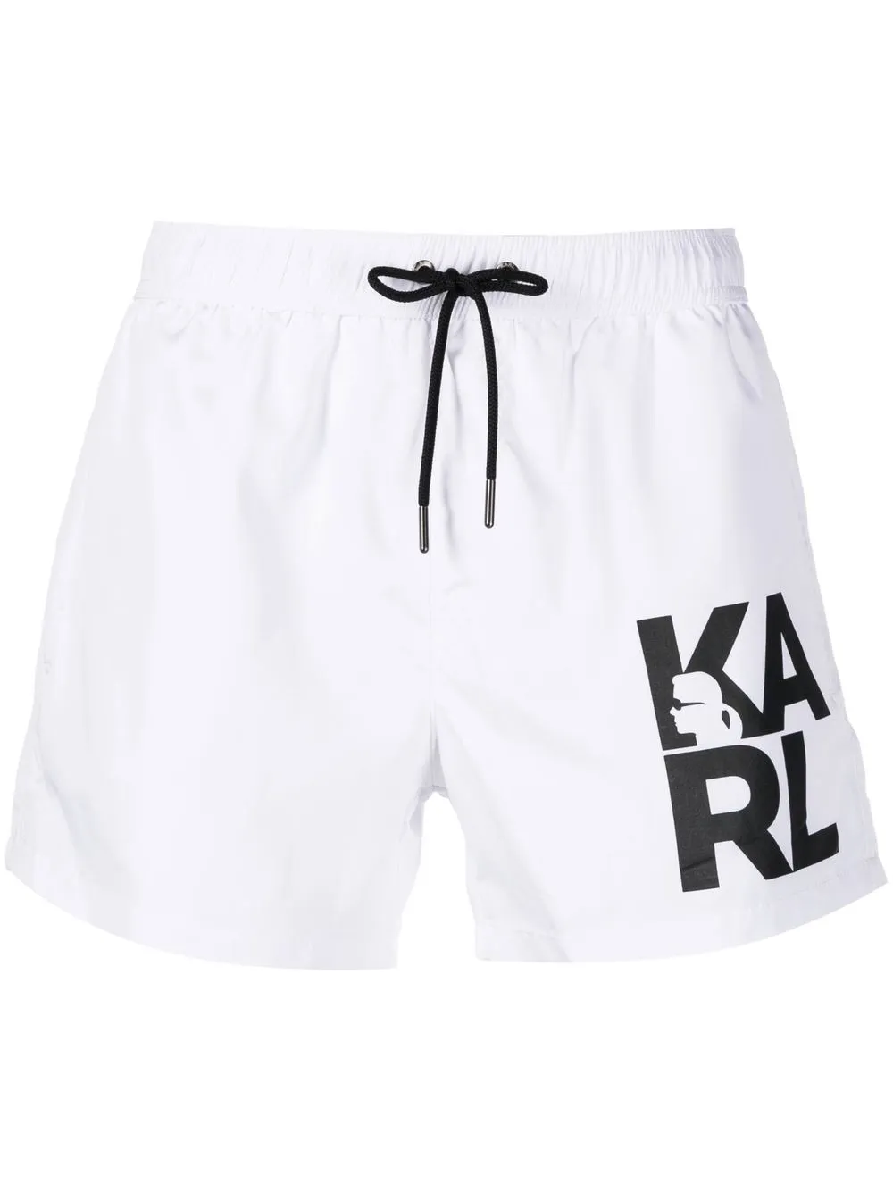 

Karl Lagerfeld shorts de playa con logo estampado - Blanco