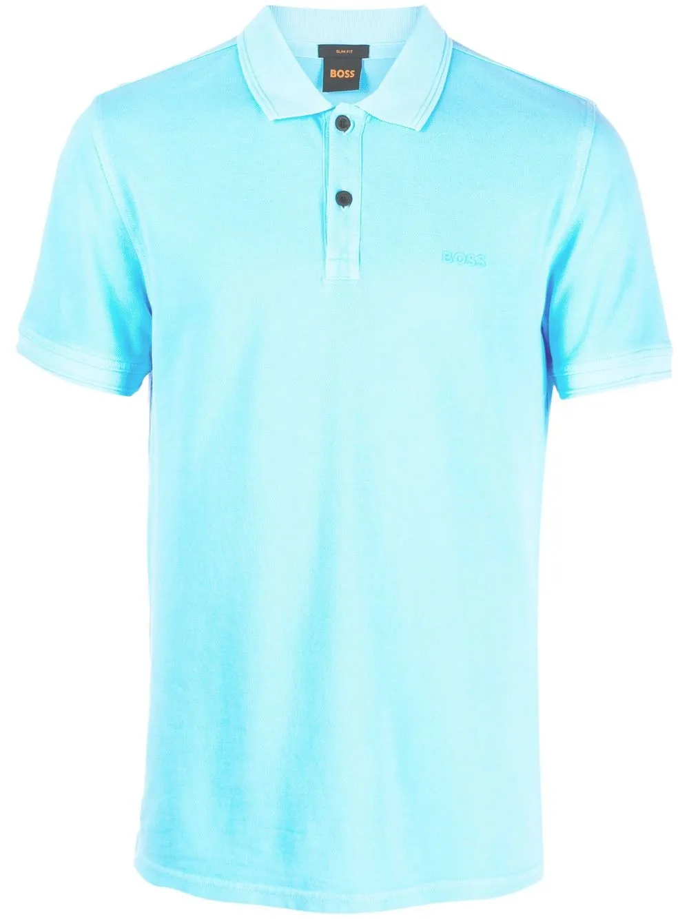 

BOSS playera tipo polo con logo en relieve - Azul