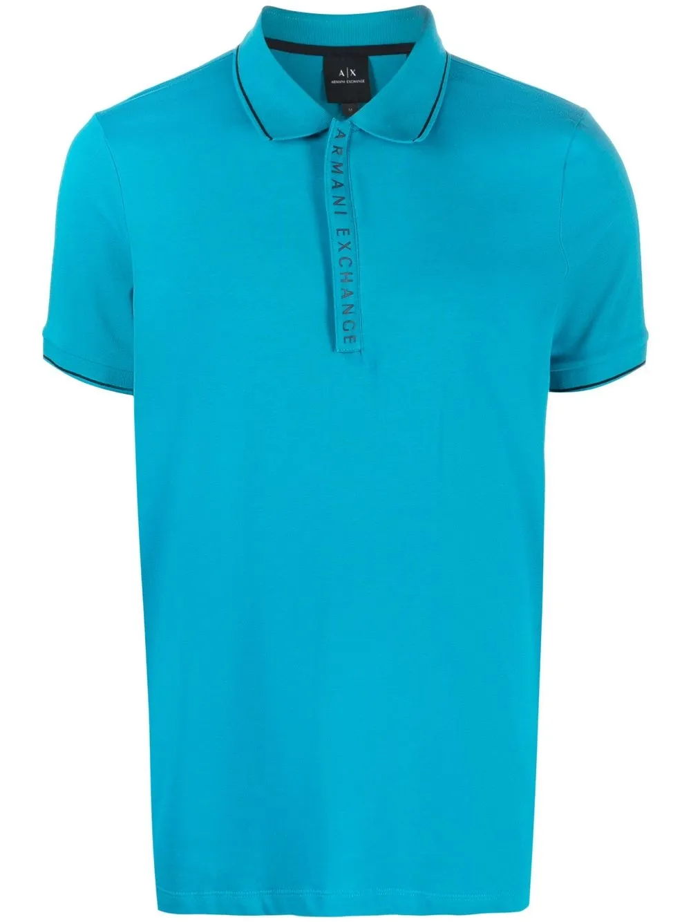 

Armani Exchange logo-print short-sleeve polo shirt - Blue