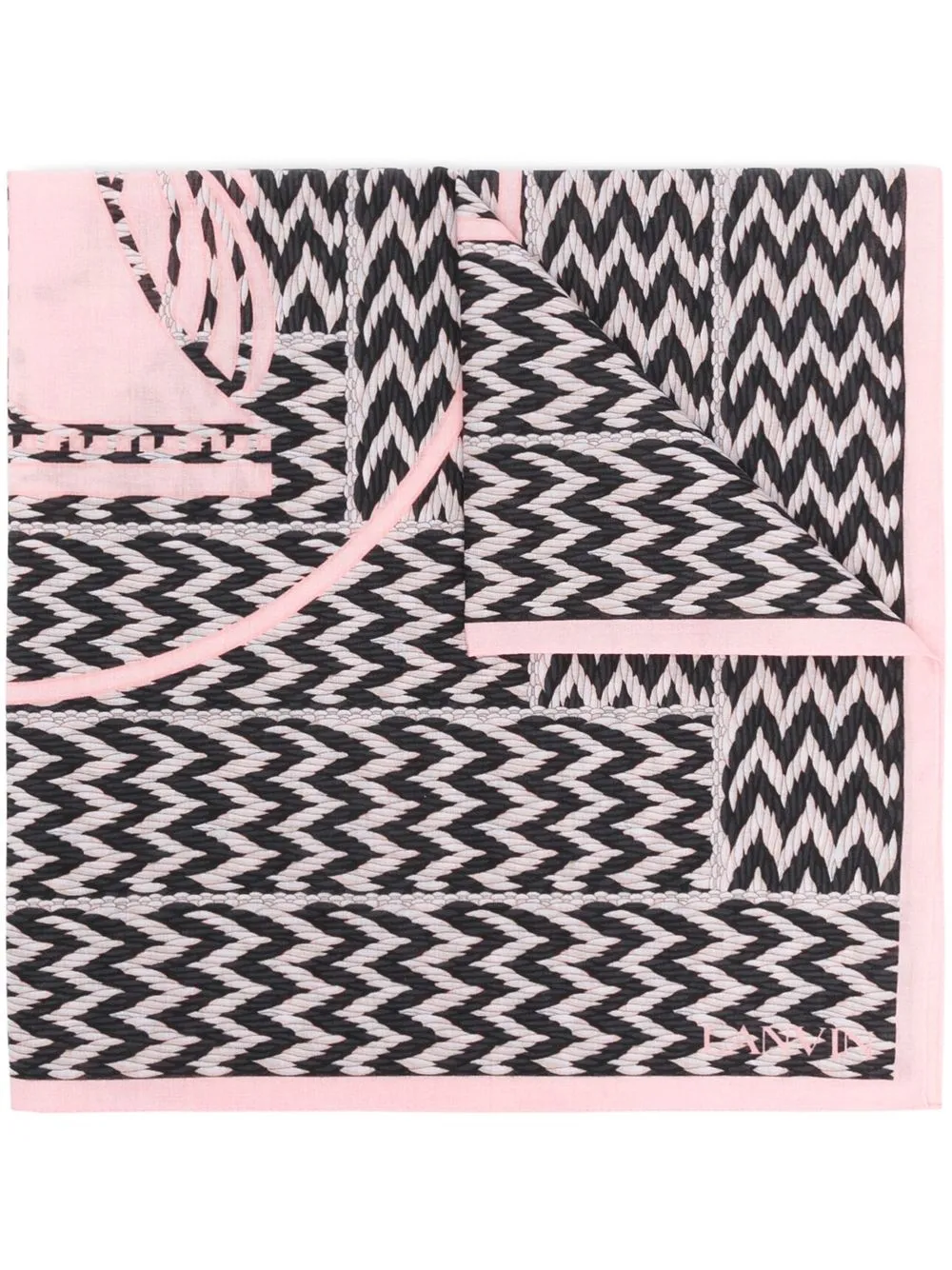 

Lanvin chevron-print cotton scarf - Pink