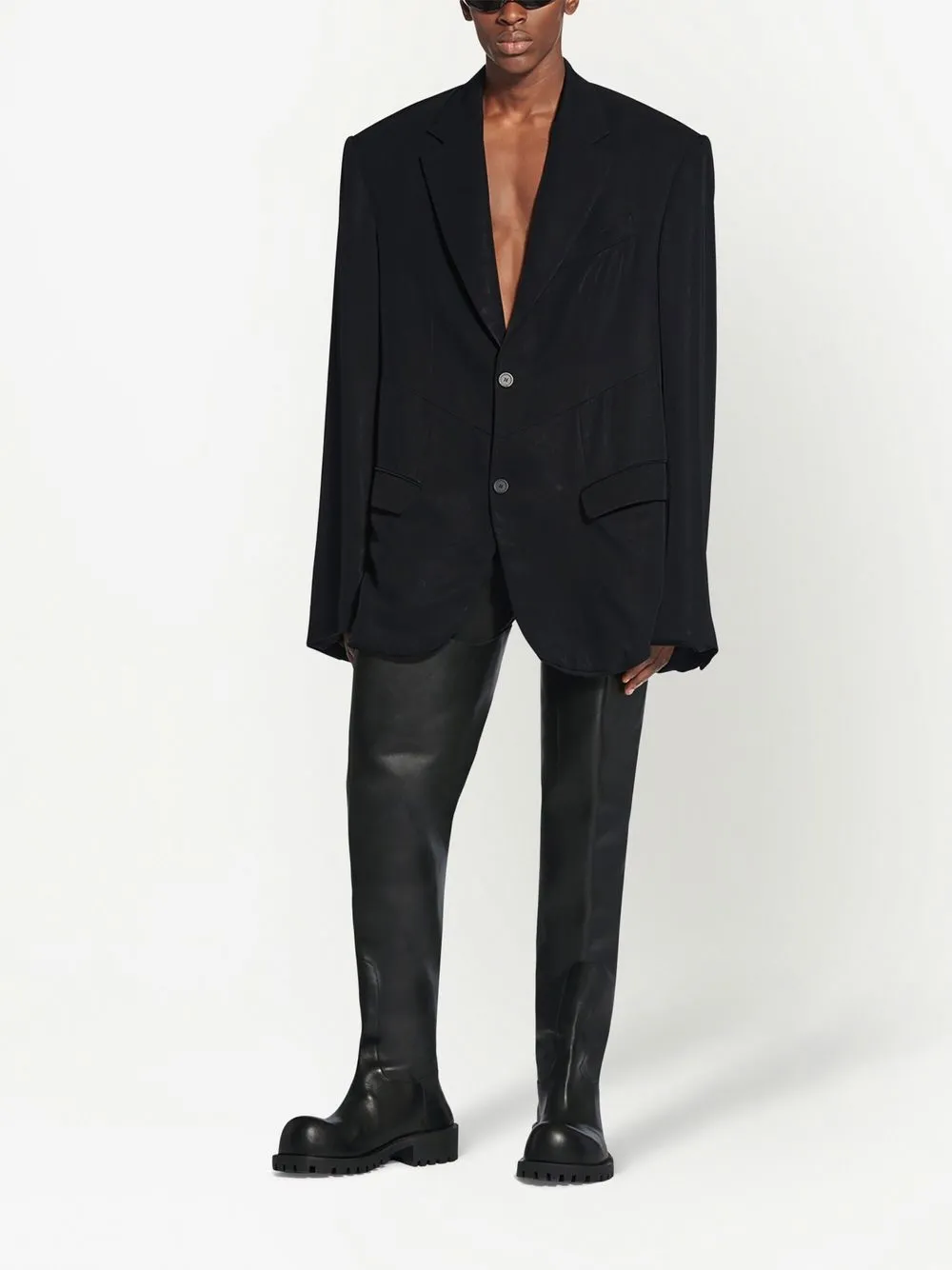 single breasted oversized blazer