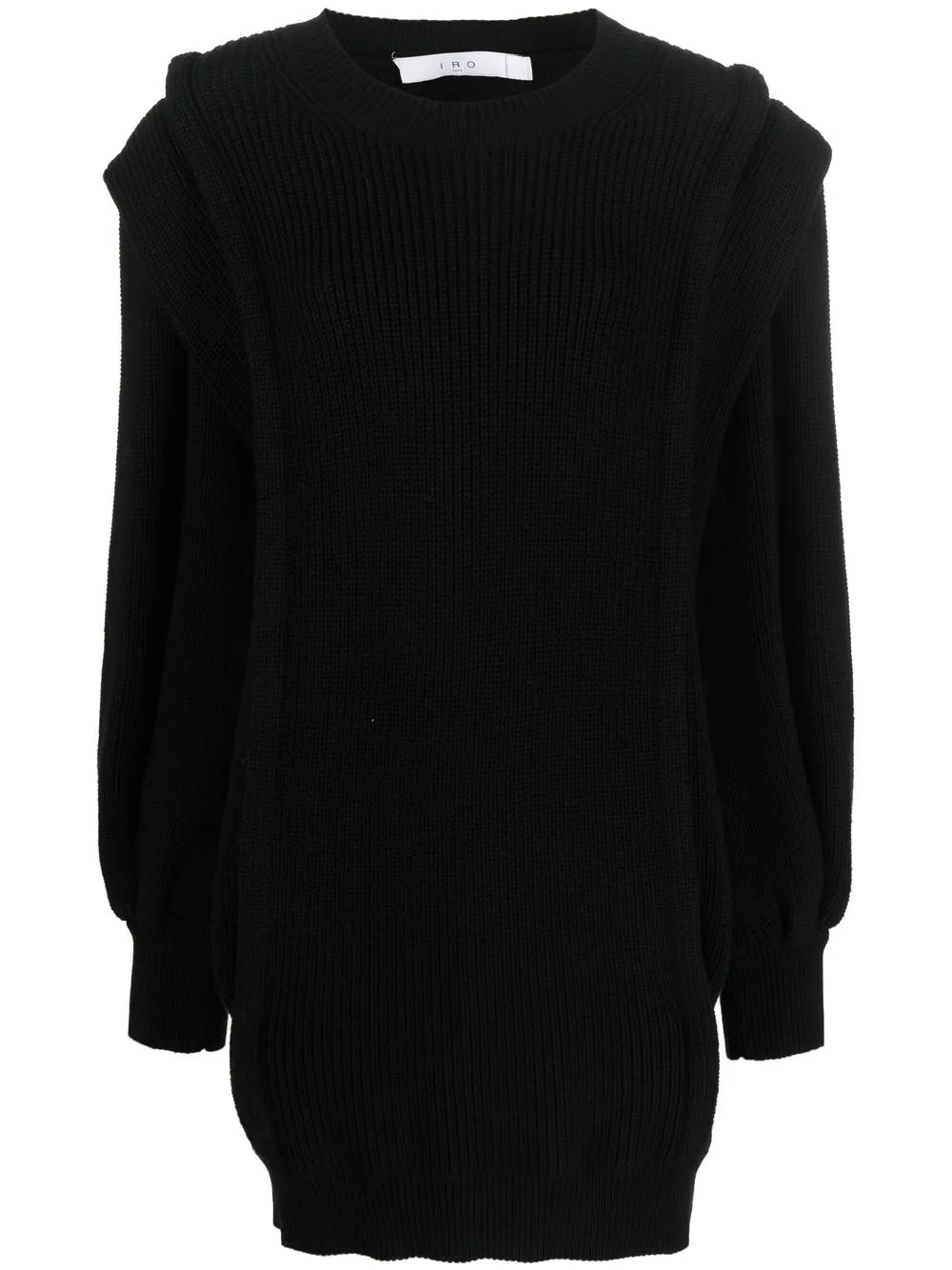 

IRO ribbed-knit layered-trim dress - Black