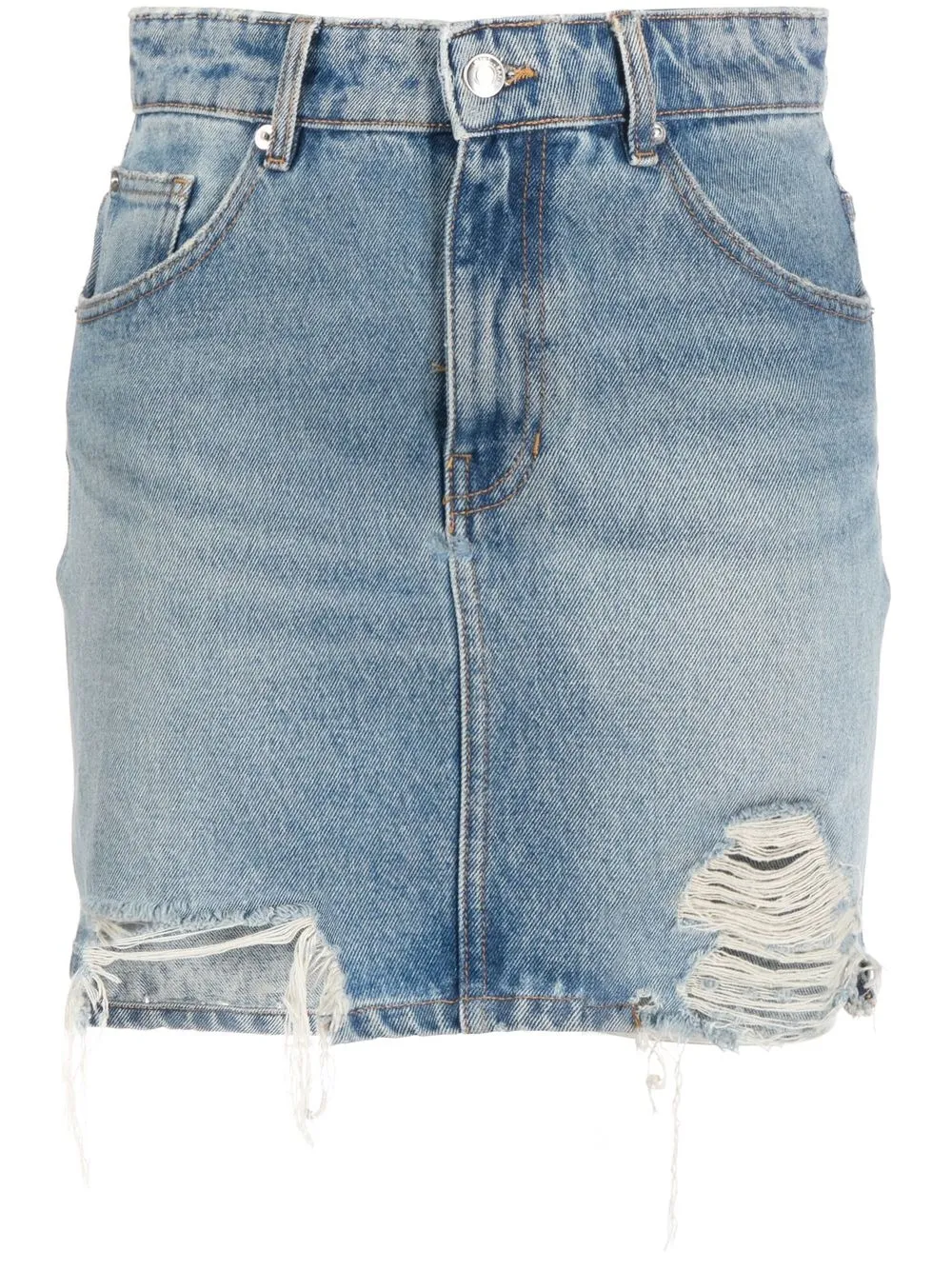 

IRO distressed-effect denim mini skirt - Blue