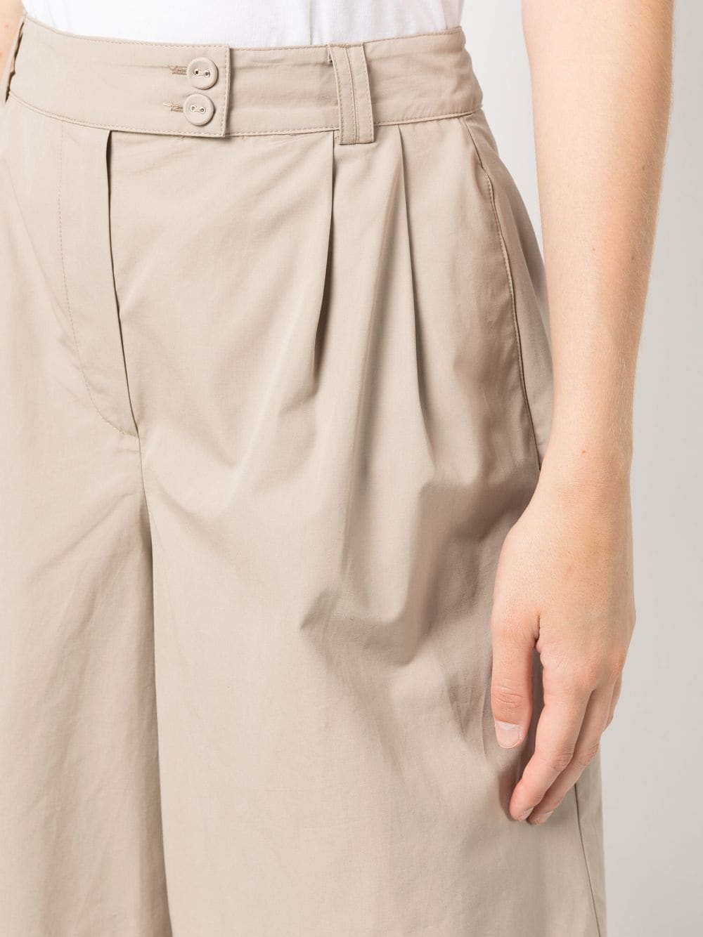 Shop Max & Moi Tailored Flared Shorts In 中性色