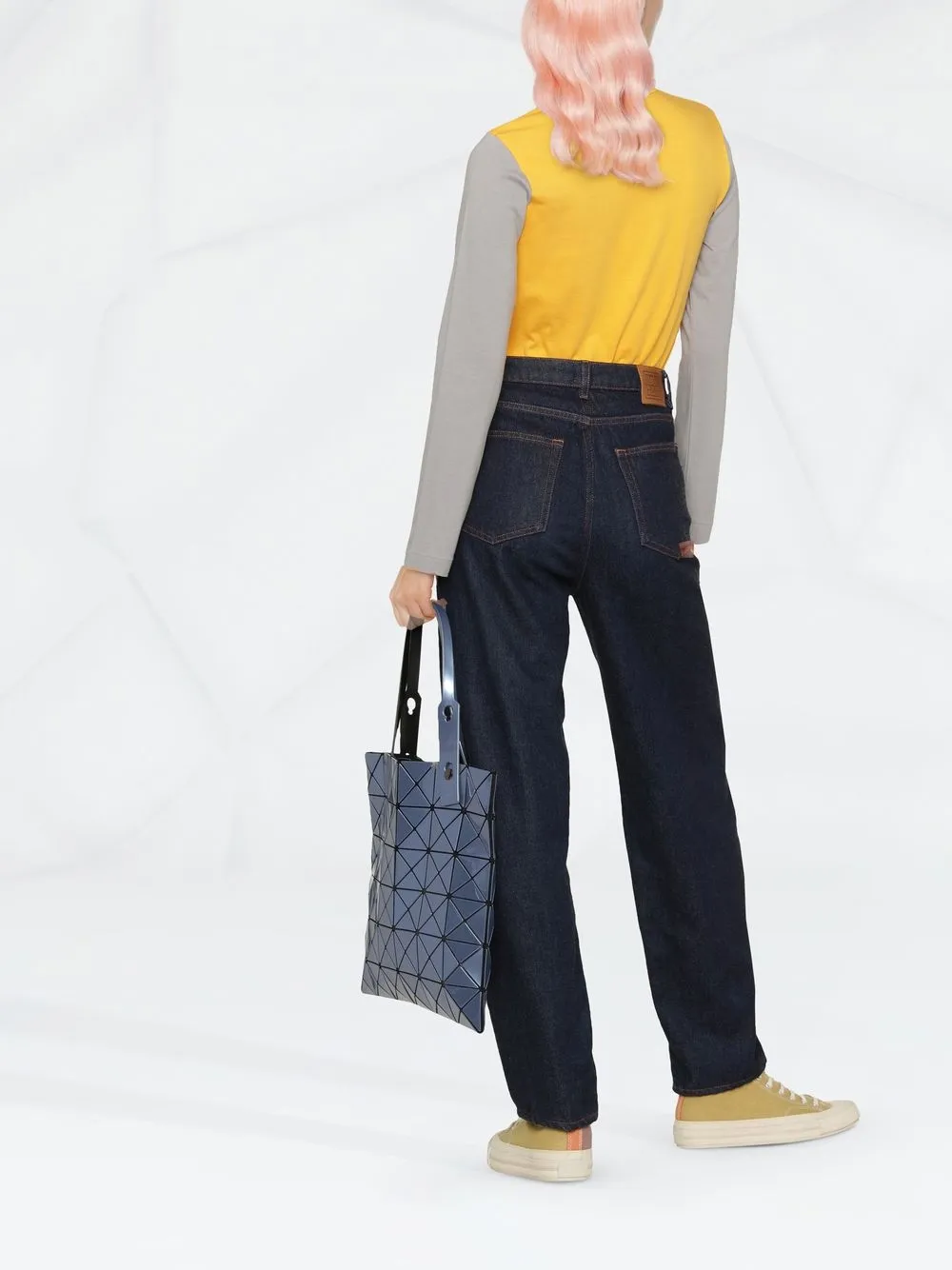 Comme Des Garçons Play Two-tone Knitted Jumper In Gelb