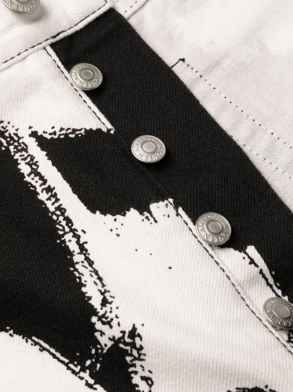 Alexander McQueen Graffiti-print straight-leg Jeans | White | FARFETCH