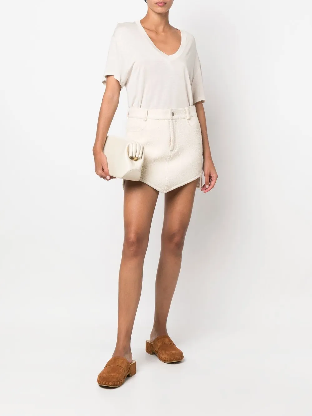 IRO T-shirt met U-hals - Beige