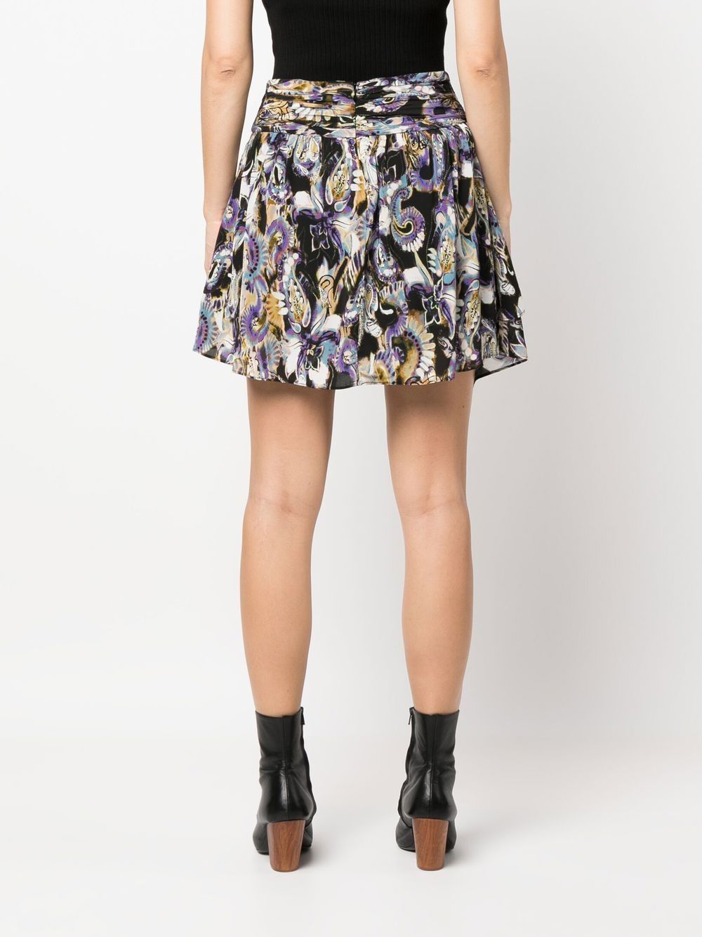 Shop Iro Domien Abstract-print Skirt In Black