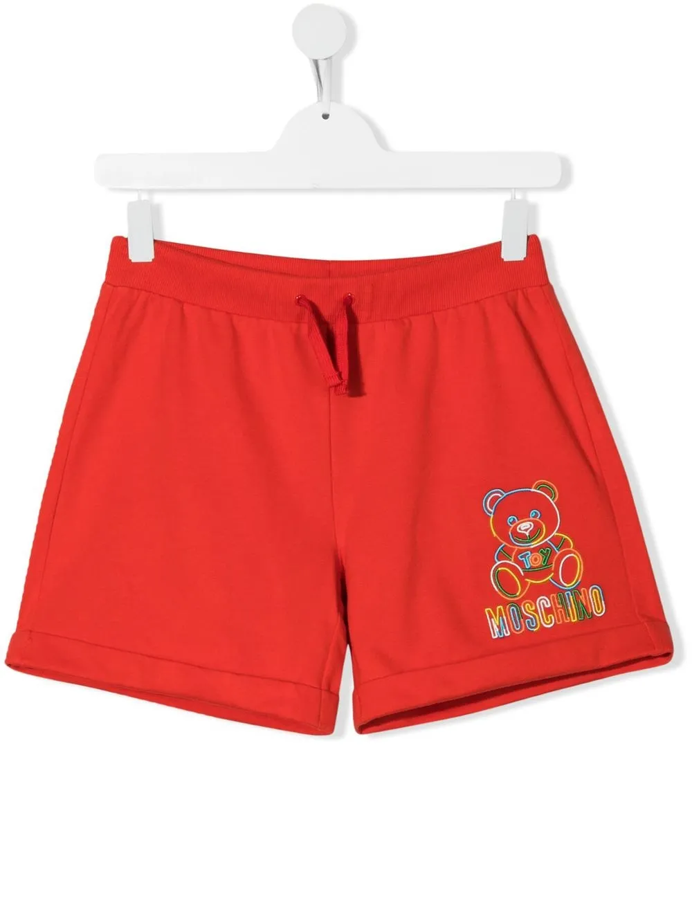 

Moschino Kids Teddy Bear-motif track shorts - Red