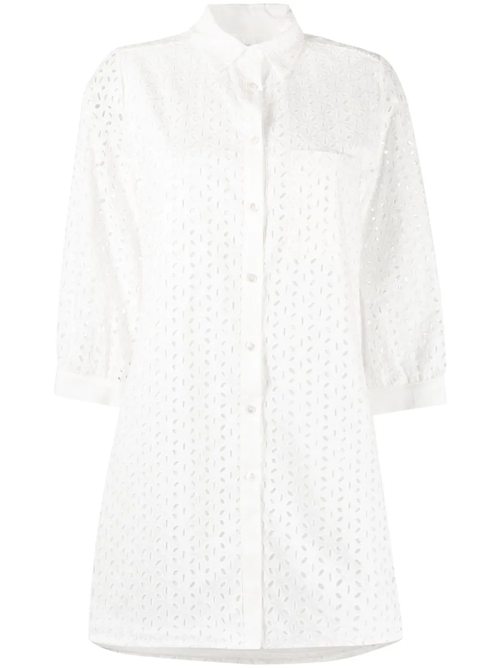 

MC2 Saint Barth camisa con bordado inglés - Blanco