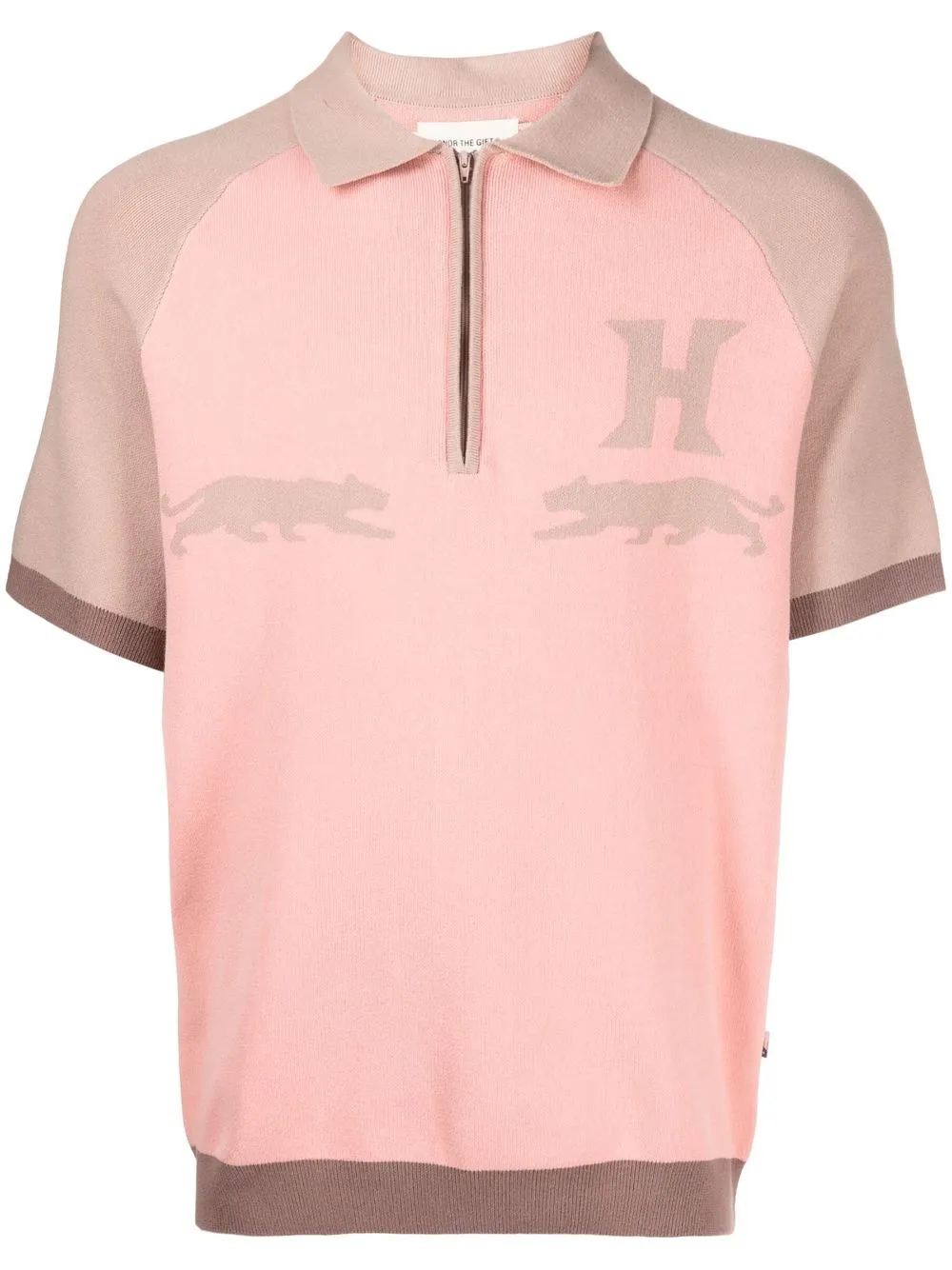 

Honor The Gift graphic print knit polo - Pink