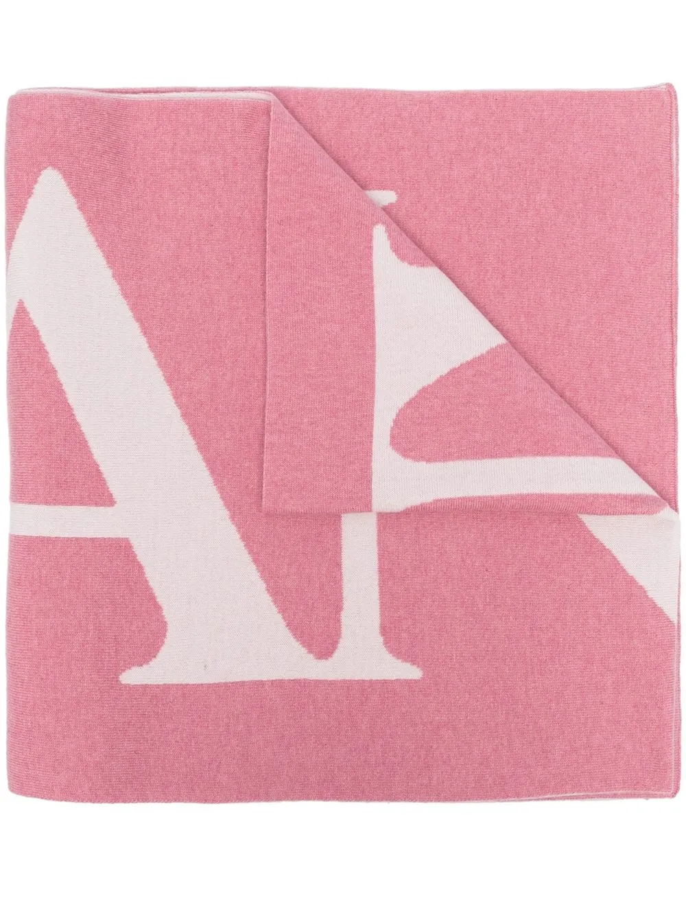 

Lanvin logo-print knitted scarf - Pink