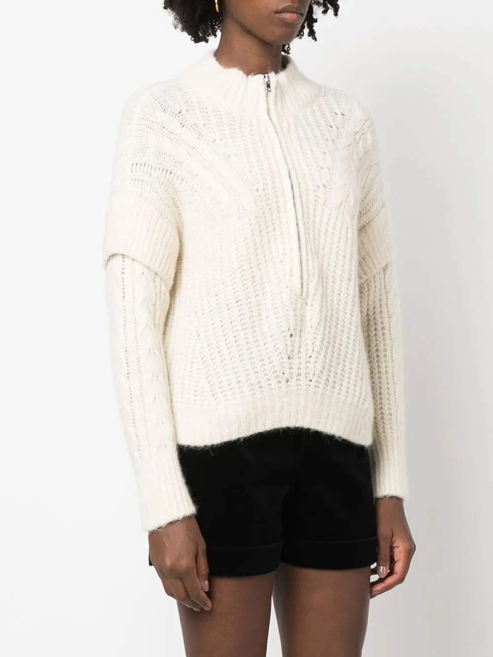 IRO JILANA HALF-ZIP KNIT JUMPER